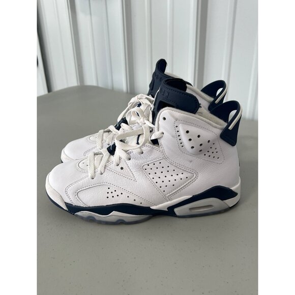 Air Jordan 6 Retro Midnight Navy Sneakers White/Blue Size 6.5 Mens Basketball Sh